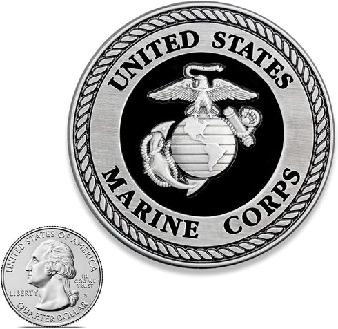 USMC Medallion – 2.25 Inches – Black and Silver Marine Corps EGA Eagle Globe Anchor Emblem...