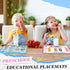 Mifoci 8 Pcs Educational Preschool Placemat Set for Kids Reusable Washable Non Slip Placemats for Dining Table Plastic Learning Mats for Nursery K...