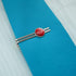 Merry Christmas Holiday Reindeer Round Tie Bar Clip Clasp Tack Silver Color Plated...