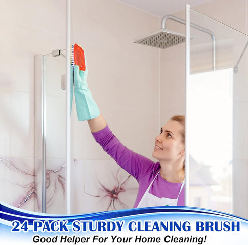 24 Pack Scrub Brushes for Cleaning Comfort Grip Stiff Bristles Cleaning Carpet Brush Cleaning Supplies Household Cleaning Brushes for Laundry Kitc...