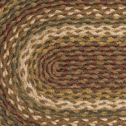 VHC Brands Tea Cabin Jute 8 inch Trivet Log Cabin Country Rustic Lodge Kitchen Tabletop Design, Moss Green and Deep Red...