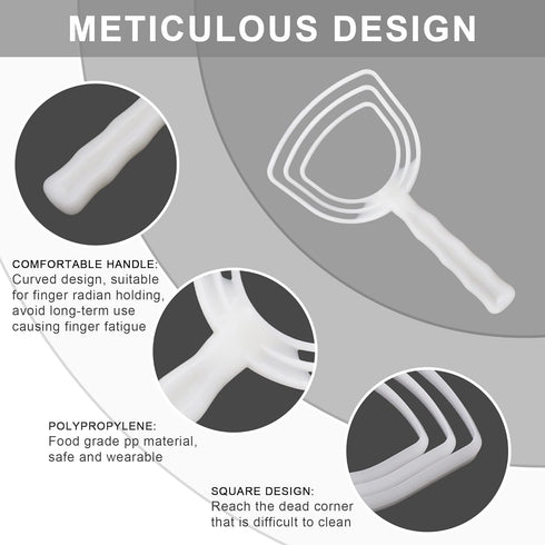BOLEX Professional Bone Dust Scraper, Square Meat Scraper,White Poly Scraper Bone Dust Remover, Fish Scales Scraper for Kitchen Catering Kitchenwa...