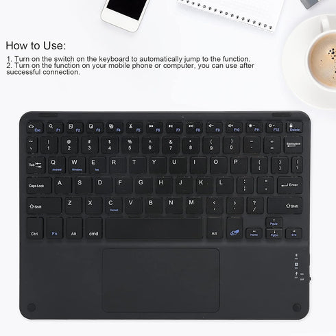 Bluetooth Keyboard, Multi?Function Scissor Keyboard with Touchpad External Computer 10in Ultra-Slim Portable Keyboard(Black)...