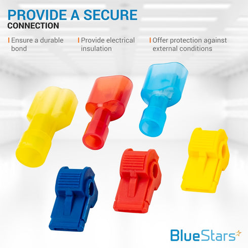 BlueStars 360 PCS T-Tap Splice Wire Terminals and Male Quick Disconnect Spade, Electrical Connectors Kit, Self-Stripping Quick Splice Disconnect W...