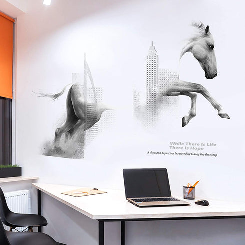 Horse Wall Decals Wall Stickers Peel and Stick Removable Decal Stick DIY Wall Art Murals Home Wall Decor for Bedroom Living Room Classroom Office ...