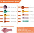 Plastic Measuring Cups and Spoons Set - 10 Pcs Colorful Kitchen Measuring Tool, Engraved Metric/US Markings Stackable Silicone Measure Cup for Liq...