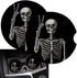 Cup Holders Car Coasters for Women/Men - 2 Pack Absorbent Ceramic Stone Drinks Coaster Set, Funny Skull Skeleton Halloween Victory...