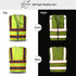SKSAFETY 10 Pockets Safety Vest, Class 2 High Visibility Security with Zipper Back Mesh, Hi Vis Vest with Reflective Strips, ANSI/ISEA Standard, C...