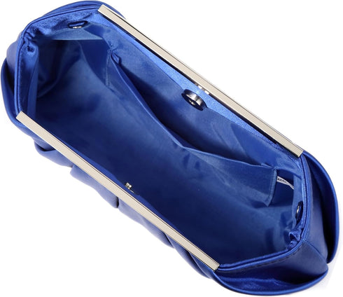 Elegant Evening Clutch Pleated Satin Bridal Purse Party Prom Banquet Handbag Shoulder Bag...