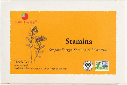 Health King Stamina Herb Tea, Teabags, 20 Count Box...
