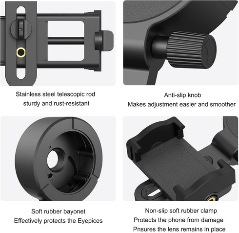 Eyeskey Universal Phone Adapter - Capture Stunning Moments with Your Smartphone through Binoculars, Monoculars, Scopes, Telescopes, and Microscope...
