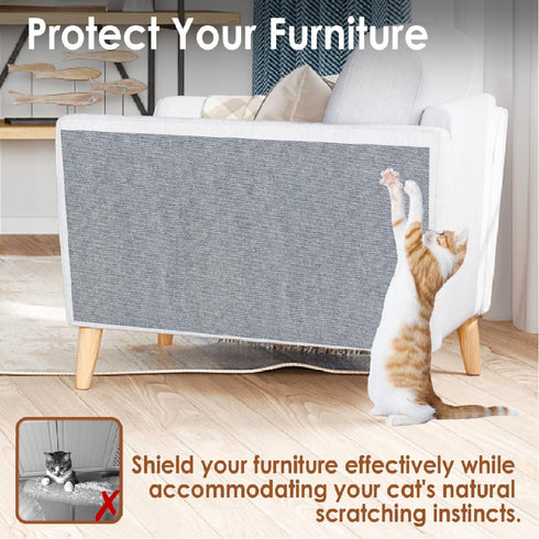 Cat Scratching Mat 11.8" x11.8”(5 Pack), Trimmable Self-Adhesive Cat Scratcher, Replacement Carpet for Cat Tree Shelf Shelves Cat Scratch Post, Sc...