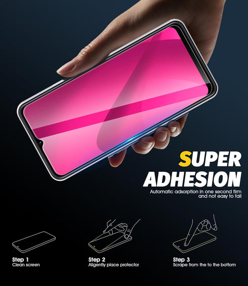Orzero (4 Pack) Tempered Glass Screen Protector Compatible for T-Mobile REVVL 7 5G 6.58 inch, Protector De Pantalla 2.5D Arc Edges 9 Hardness High...