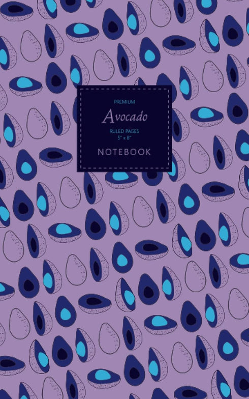 Avocado Notebook - Ruled Pages - 5x8 - Premium: (Purple Dark Edition) Fun notebook 96 ruled/lined pages (5x8 inches / 12.7x20.3cm / Junior Legal P...
