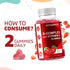 Vitamatic Vitamin B Complex Gummies with Vitamin C & Inositol - Natural Strawberry Flavor - 60 Gummies (2 Bottles)...