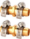 Brass Garden Hose Repair Connector with Clamps, Fit for 1/2" Garden Hose Fitting, 2 Set...