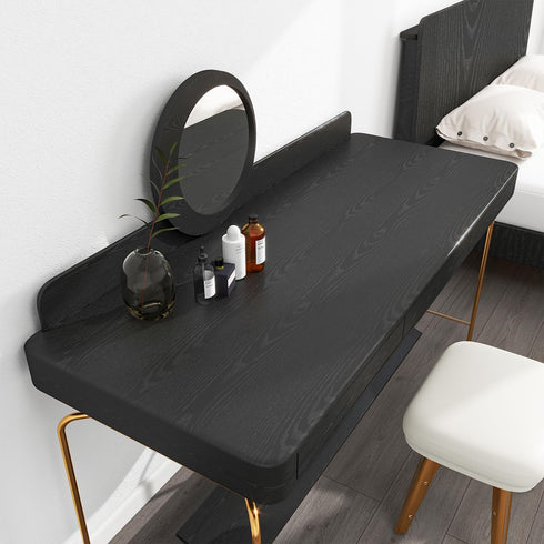 DUUEIHHUER Black Wallpaper Wood Grain Wallpaper Peel and Stick Wall Decoration Contact Paper Retro Wooden Board Kitchen Bedroom Decoration Furnitu...
