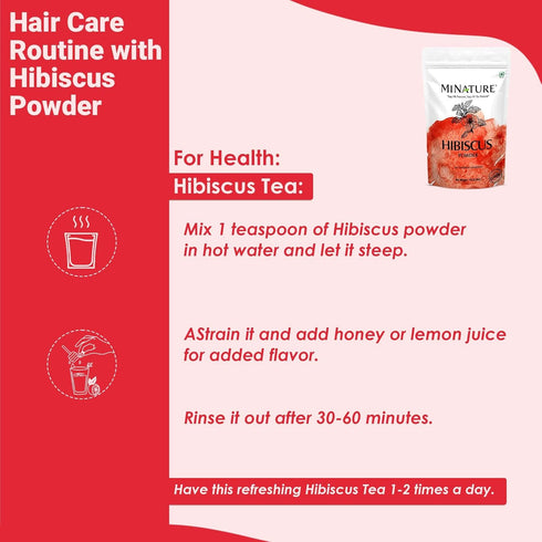Mi Nature 100% Pure Hibiscus (Gudhal) Powder 227g (8oz) | 100% Natural (Sabdariffa) Powder for Hair Care, Face Pack, Tea & DIY Herbal Remedies...