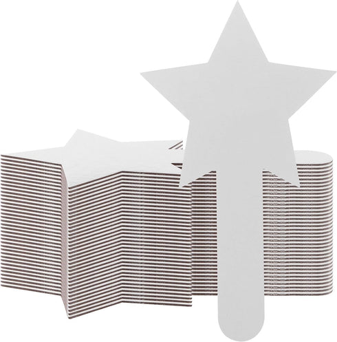 25 Pieces Star Shape Dry Erase Answer Paddles Handheld Double Sided Paddles Mini White Boards Small Dry Erase Board Auction Paddles for Students T...
