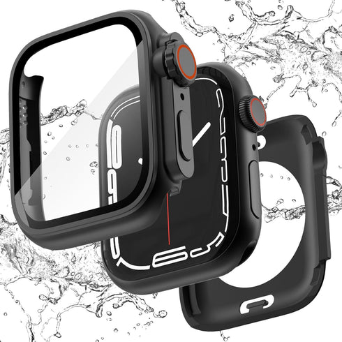 Ultra Look - Fullife 2 in 1 Compatible with Apple Watch Case Series 9 45mm Waterproof Screen Protector, Front & Back Full Protective Bumper Face C...