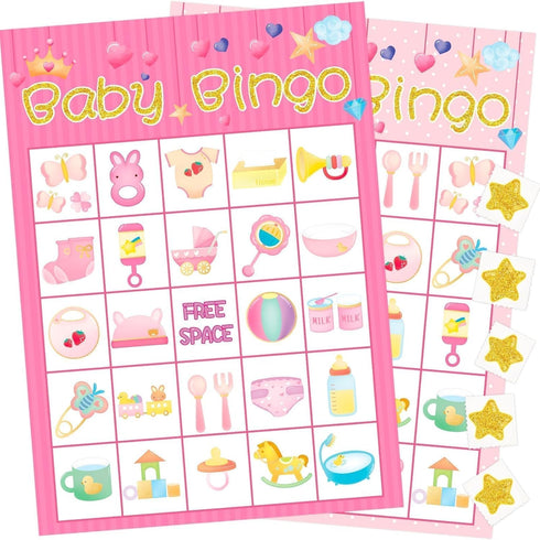 Fancy Land Girl Baby Shower Bingo Game - 24 Guests Party Game Supplies...