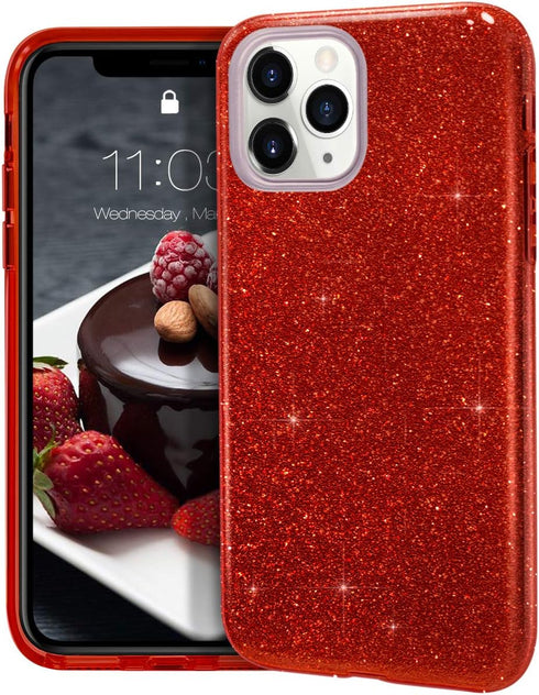 MATEPROX Compatible with iPhone 11 Pro Max case,Bling Sparkle Cute Girls Women Protective Christmas Case for iPhone 11 Pro Max 6.5inch(Red)...