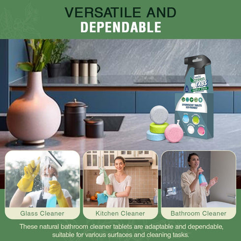 All Purpose Cleaner Tablets – Family Pack – Natural Kitchen Cleaner – Glass, Bathroom & Water Stain Remover – Eco-Friendly – Bathtub Cleaner – Cle...