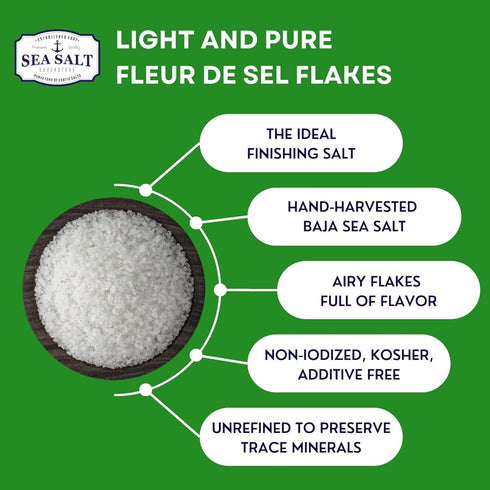 Flaky Sea Salt, Baja Fleur de Sel Flake Salt, Gourmet Finishing Salt Flakes for Cooking or Baking, 7 oz Pouch - Sea Salt Superstore...