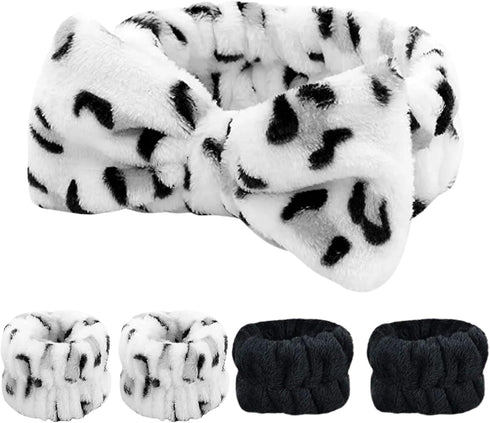 Skincare Spa Headband and 2 Wristband Sets for Face Wash, Soft Wrist Towels to Prevent Water Spills, Beauty & Personal Care Sweat Bands & Head Ban...