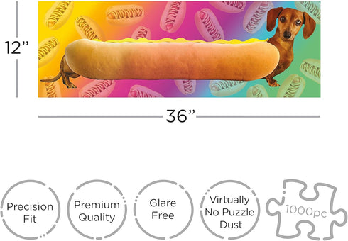 AQUARIUS Weiner Dog Puzzle (Slim 1000 Piece Jigsaw Puzzle) - Glare Free - Precision Fit - Officially Licensed Merchandise & Collectibles - 12 x 36...