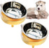 2Pcs Stainless Steel Dog Bowl 15° Slanted Elevated Bulldog Feeder Non-Slip Detachable Stainless Steel Cat Food Dish for Protecting Spine (Yellow)...