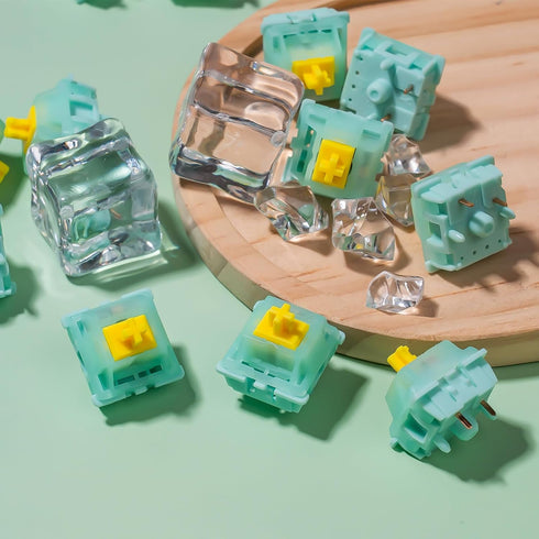 Gateron Jade Series G Pro Milky Yellow Linear Keyboard Switch,5-Pin 55gf Pre-lubed Gaming Keyboard Switch Compatible with All MX Mechanical Keyboa...