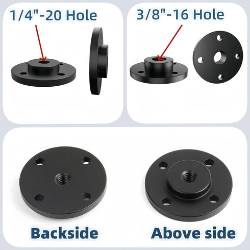 2PCS Camera Adapter Mount Multifunction Desktop Microphone Flange Mount Male 1/4-20 and 3/8-16 and 5/8-27 Inch Female Mic Monitor Mount...