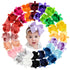 jollybows 20pcs Baby Girls Grosgrain Ribbon Hair Bows Headbands 6" Elastic Hair Band Hair Accessories for Infants Newborn (Multicoloured 6“ Bows E...
