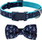 azuza Anchor Dog Collar with Bow Tie, Soft and Comfortable Bowtie Dog Collar, Adjustable Dog Collar for Medium Dogs...