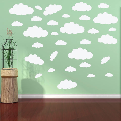 Big Clouds Wall Decals Removable DIY Large Vinyl Sticker Self Adhesive Wallpaper for Living Room Nursery Children Baby Kids Boys Girls Bedroom Dec...