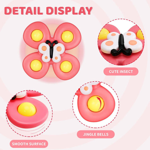 3pcs Suction Cup Spinner Toy for Baby 12-18 Months Baby Travel Fidget Sensory Toys for Toddlers 1-3 Bath Toys for 2 Year Old First Birthday Gifts ...