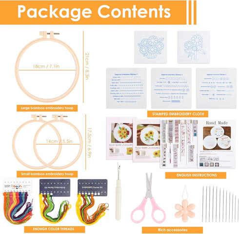 5 Set Embroidery Stitches Practice Kit,Embroidery Kit for Beginners with Embroidery Patterns,Beginner Embroidery Kit......