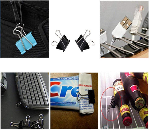 1/2 Inches Mini Binder Clips, 12 per Pack, 12 Pack for Office Work, Archive Work, Document Organizing, Black, Medium...