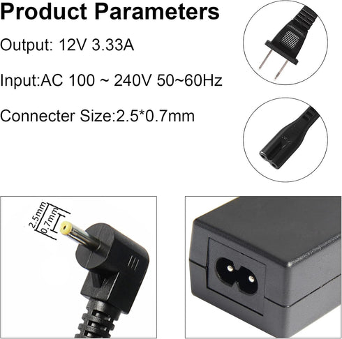 40W 26W 12V 3.33A Adapter for Samsung Chromebook 3/2 / 1 11.6" Series Chromebook Xe303c12, Xe500c12 503c Xe503c12 Xe503c32 Xe500c13 AA-PA3N40W AD-...