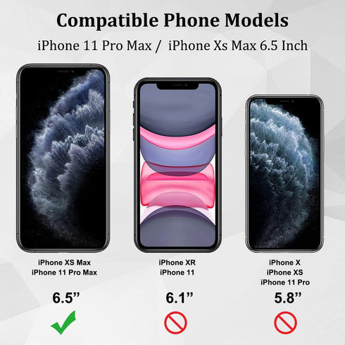 (2 Pack) Privacy Screen Protector for iPhone 11 Pro Max, iPhone Xs Max Privacy Screen Protector, Anti Spy Private Case Friendly Anti-Scratch 9H Te...
