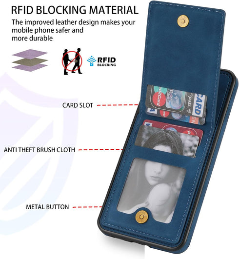 Asuwish Phone Case for Samsung Galaxy S23 FE 5G Wallet Cell Cover with Tempered Glass Screen Protector and RFID Slim Credit Card Holder Slot Stand...