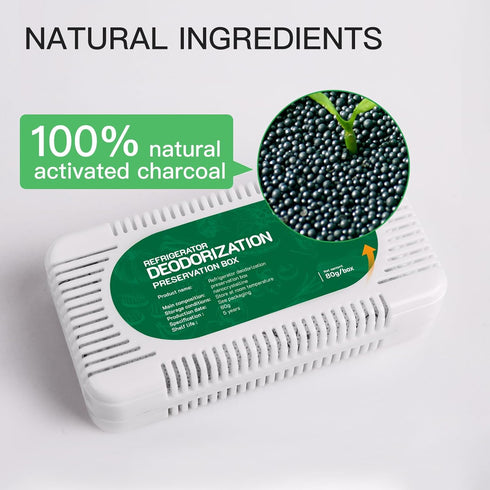 4 Pack Fridge Deodorizer, Refrigerator and Freezer Deodorizer Odor Eliminator Reusable, Unscented Activated Carbon Odor Absorber and Moisture for ...