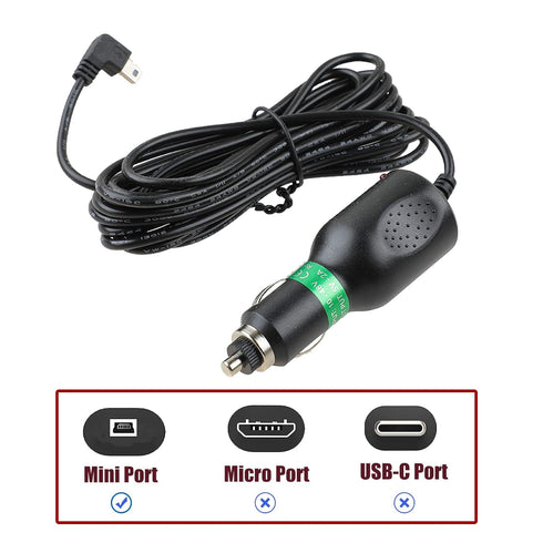 Dash Cam Charger Cable, GPS Navigator Charger Cable for Mini USB Port, Dash Cam Charge Cable, Right Port Dash Charging Cable for 12V Car and 24V T...