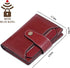 Falan Mule Women's Wallet, Genuine Leather, Bifold, Compact, RFID Blocking, ZAC-Burgundy, 10 Slots, 2 Windows, Coin Zipper, 2 Full-Length Compartm...