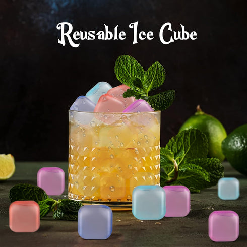 Tngan 65 Pack Color-changing Reusable Ice Cube, Plastic Ice Cubes for Drinks, Washable Refreezable BPA Free, Non-Melting Ice Cubes for Whiskey, Co...