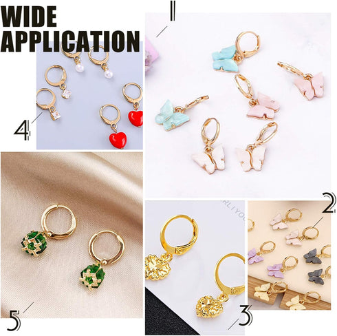 UNICRAFTALE 50pcs Lever Back Earrings Stainless Steel Leverback Earring Hoop Earring with Loop Golden Leverback Earwire Findings for DIY Jewelry M...