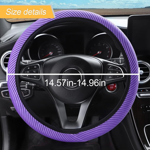 LoyaForba Car Steering Wheel Cover, Breathable Striped Mesh Auto Steering Wheel Protector, Universal Elastic Anti-Slip 15 inch for Men Women, Car ...