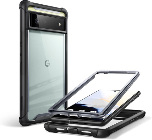 i-Blason Ares Clear Protective Case for 6.4-Inch Google Pixel 6 (2021), Black...