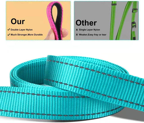 Durable Reflective Dog Collar and Leash set with Double Layer Nylon, Soft Neoprene Padded Dog Collar with 5ft Strong Pet Leash Easy for Medium Lar...